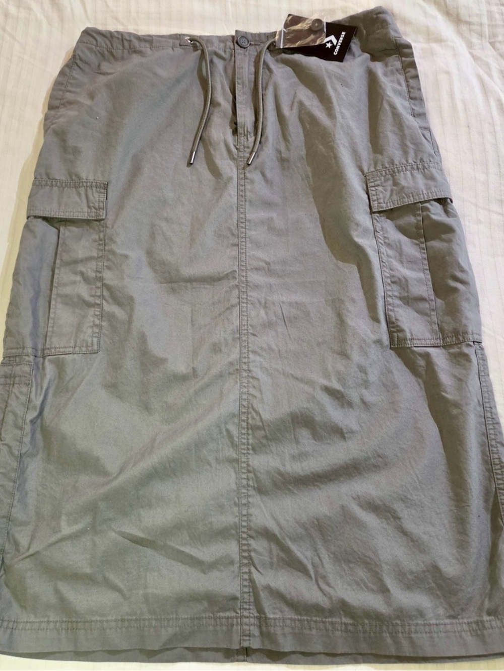 Converse Gray Midi Cargo Skirt